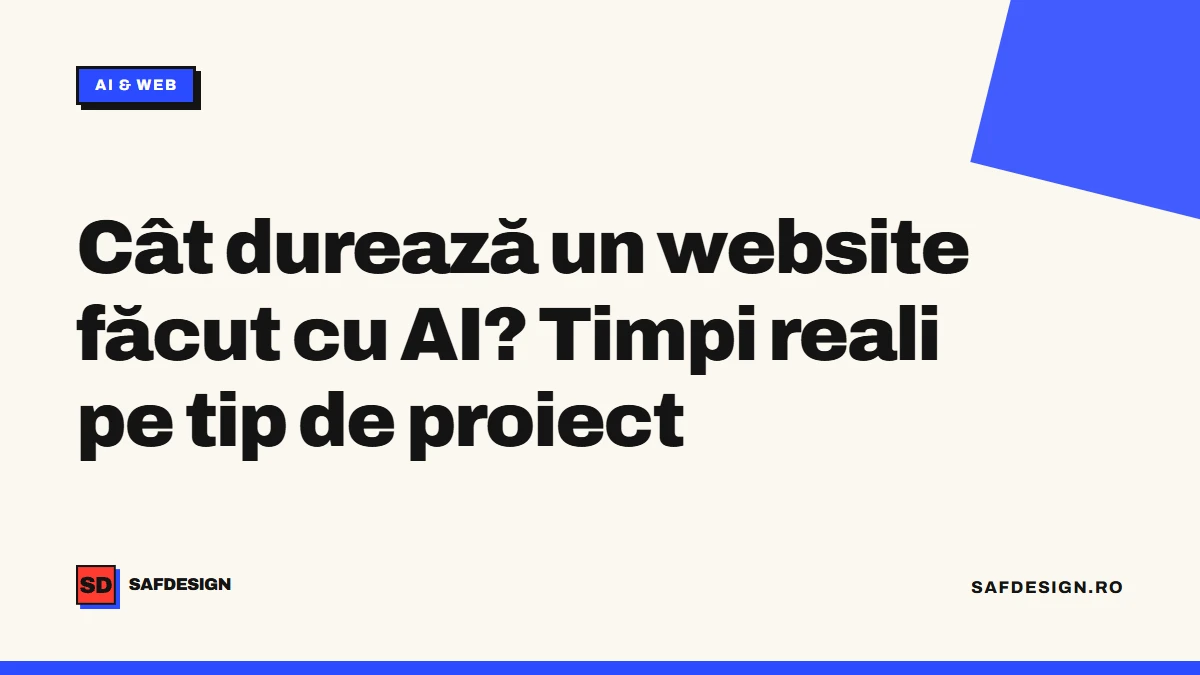 Cât durează un website făcut cu AI? Timpi reali pe tip de proiect
